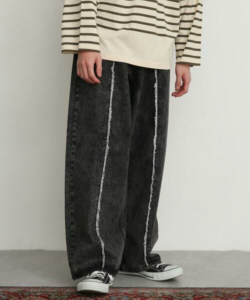 SENSE OF PLACE by URBAN RESEARCH / センスオブプレイス バイ アーバンリサーチ デニムパンツ | デニムフリンジパネルワイドパンツ | 詳細9