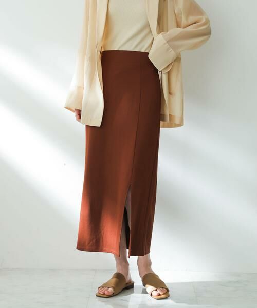 SENSE OF PLACE by URBAN RESEARCH/センスオブプレイス バイ アーバンリサーチ スリットペンシルスカート ブラウン S SENSE OF PLACE by URBAN RESEARCH/センスオブプレイス バイ アーバンリサーチ スリットペンシルスカート ブラウン S