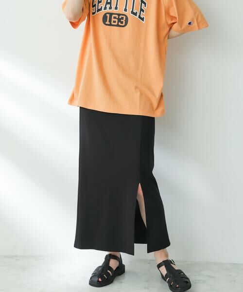 SENSE OF PLACE by URBAN RESEARCH / センスオブプレイス バイ アーバンリサーチ スカート | スリットペンシルスカート(ブラック)