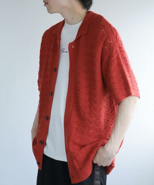 SENSE OF PLACE by URBAN RESEARCH / センスオブプレイス バイ アーバンリサーチ カーディガン・ボレロ | 『ユニセックス』『洗濯可』レースアミカーディガン(5分袖) | 詳細10