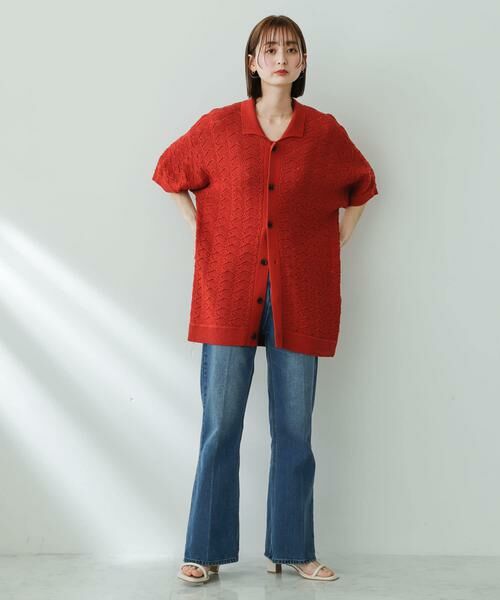 SENSE OF PLACE by URBAN RESEARCH / センスオブプレイス バイ アーバンリサーチ カーディガン・ボレロ | 『ユニセックス』『洗濯可』レースアミカーディガン(5分袖) | 詳細3