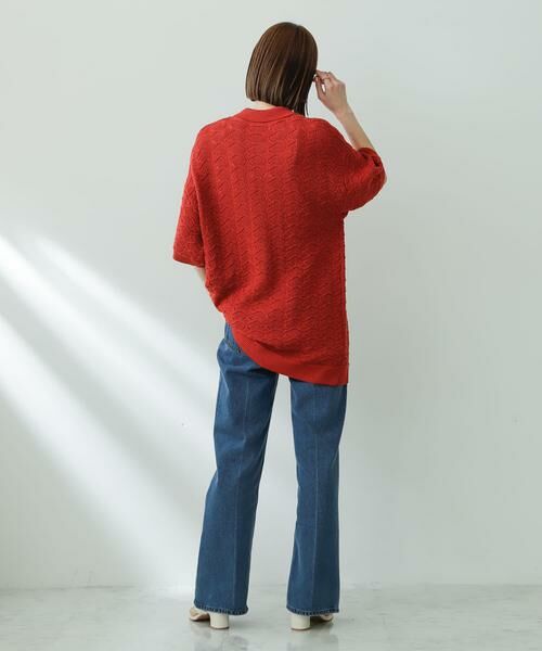 SENSE OF PLACE by URBAN RESEARCH / センスオブプレイス バイ アーバンリサーチ カーディガン・ボレロ | 『ユニセックス』『洗濯可』レースアミカーディガン(5分袖) | 詳細4