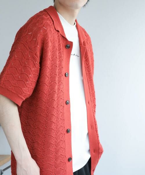SENSE OF PLACE by URBAN RESEARCH / センスオブプレイス バイ アーバンリサーチ カーディガン・ボレロ | 『ユニセックス』『洗濯可』レースアミカーディガン(5分袖) | 詳細5