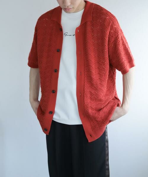 SENSE OF PLACE by URBAN RESEARCH / センスオブプレイス バイ アーバンリサーチ カーディガン・ボレロ | 『ユニセックス』『洗濯可』レースアミカーディガン(5分袖) | 詳細6