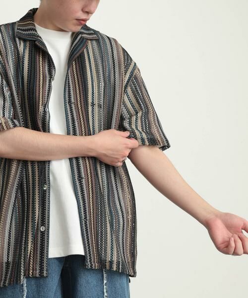 SENSE OF PLACE by URBAN RESEARCH / センスオブプレイス バイ アーバンリサーチ シャツ・ブラウス | マルチストライプレースシャツ(5分袖) | 詳細1