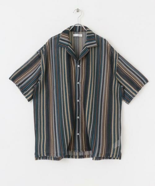 SENSE OF PLACE by URBAN RESEARCH / センスオブプレイス バイ アーバンリサーチ シャツ・ブラウス | マルチストライプレースシャツ(5分袖) | 詳細11