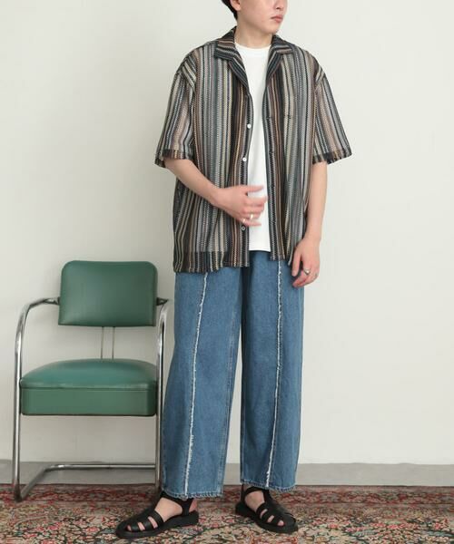 SENSE OF PLACE by URBAN RESEARCH / センスオブプレイス バイ アーバンリサーチ シャツ・ブラウス | マルチストライプレースシャツ(5分袖) | 詳細4