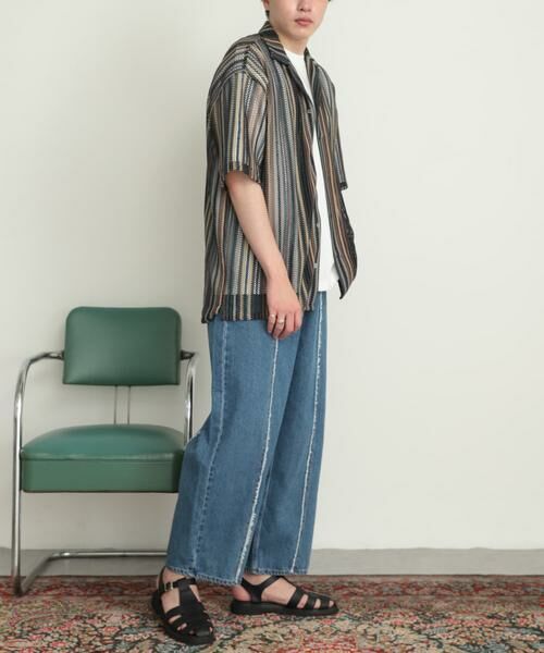 SENSE OF PLACE by URBAN RESEARCH / センスオブプレイス バイ アーバンリサーチ シャツ・ブラウス | マルチストライプレースシャツ(5分袖) | 詳細5