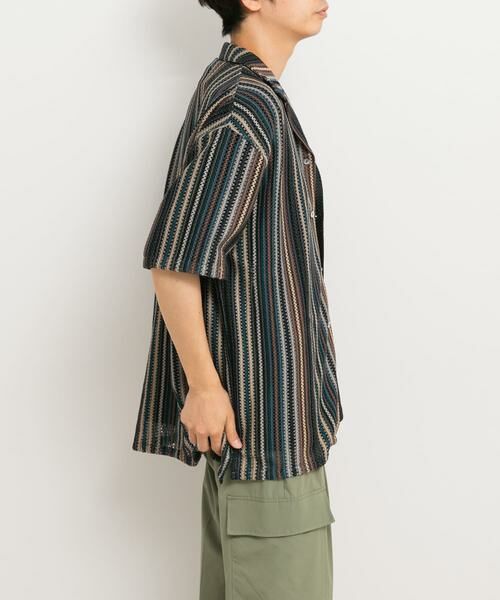 SENSE OF PLACE by URBAN RESEARCH / センスオブプレイス バイ アーバンリサーチ シャツ・ブラウス | マルチストライプレースシャツ(5分袖) | 詳細8