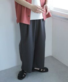 SENSE OF PLACE by URBAN RESEARCH / センスオブプレイス バイ アーバンリサーチ その他パンツ | 『セットアップ対応』『イージーケア』チェックリネンライクボリュームワイドパンツ