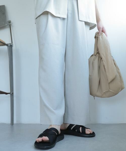SENSE OF PLACE by URBAN RESEARCH / センスオブプレイス バイ アーバンリサーチ その他パンツ | 『セットアップ対応』『イージーケア』チェックリネンライクボリュームワイドパンツ | 詳細2