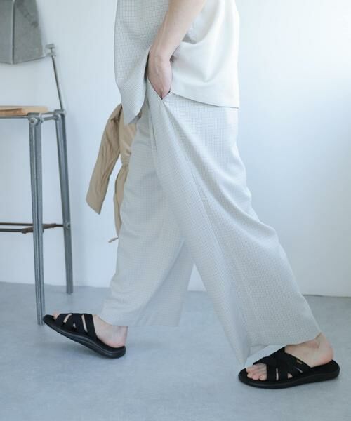 SENSE OF PLACE by URBAN RESEARCH / センスオブプレイス バイ アーバンリサーチ その他パンツ | 『セットアップ対応』『イージーケア』チェックリネンライクボリュームワイドパンツ | 詳細5