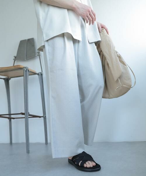 SENSE OF PLACE by URBAN RESEARCH / センスオブプレイス バイ アーバンリサーチ その他パンツ | 『セットアップ対応』『イージーケア』チェックリネンライクボリュームワイドパンツ | 詳細7