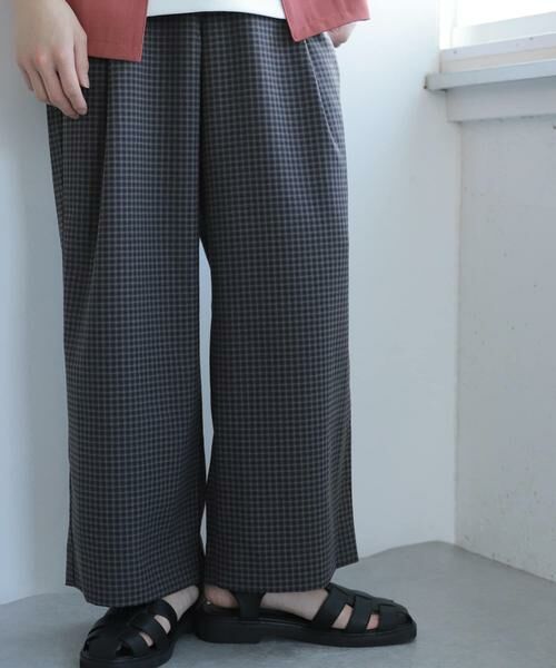 SENSE OF PLACE by URBAN RESEARCH / センスオブプレイス バイ アーバンリサーチ その他パンツ | 『セットアップ対応』『イージーケア』チェックリネンライクボリュームワイドパンツ | 詳細21
