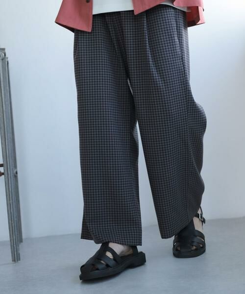 SENSE OF PLACE by URBAN RESEARCH / センスオブプレイス バイ アーバンリサーチ その他パンツ | 『セットアップ対応』『イージーケア』チェックリネンライクボリュームワイドパンツ | 詳細22