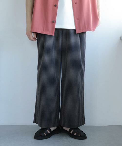 SENSE OF PLACE by URBAN RESEARCH / センスオブプレイス バイ アーバンリサーチ その他パンツ | 『セットアップ対応』『イージーケア』チェックリネンライクボリュームワイドパンツ | 詳細23