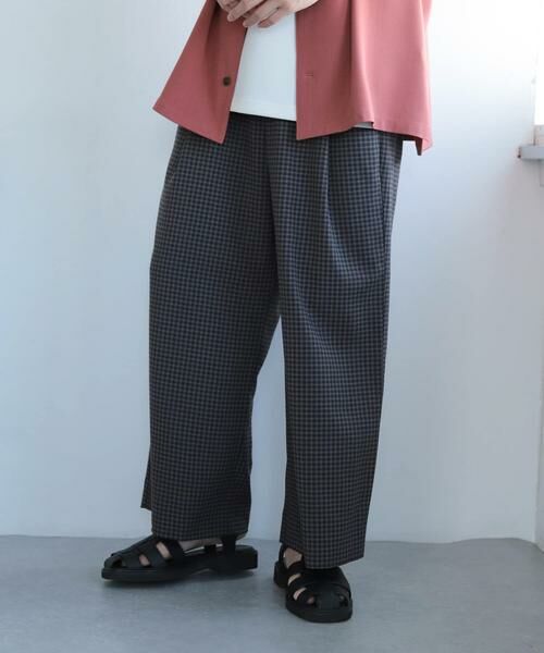 SENSE OF PLACE by URBAN RESEARCH / センスオブプレイス バイ アーバンリサーチ その他パンツ | 『セットアップ対応』『イージーケア』チェックリネンライクボリュームワイドパンツ | 詳細24