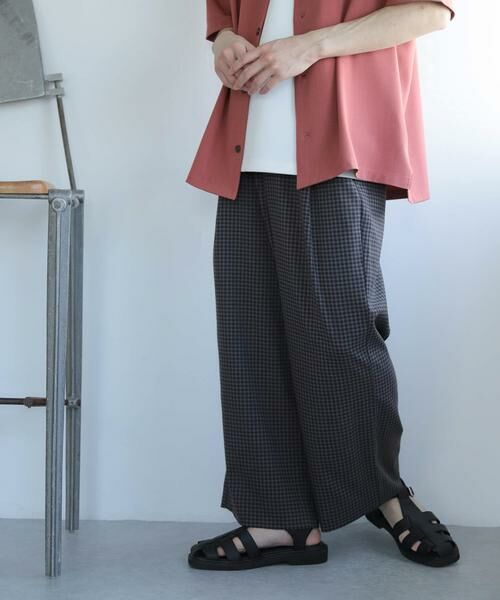 SENSE OF PLACE by URBAN RESEARCH / センスオブプレイス バイ アーバンリサーチ その他パンツ | 『セットアップ対応』『イージーケア』チェックリネンライクボリュームワイドパンツ | 詳細25