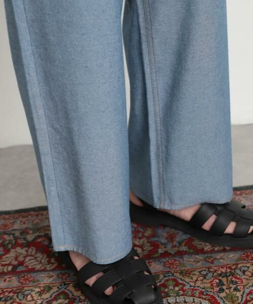 SENSE OF PLACE by URBAN RESEARCH / センスオブプレイス バイ アーバンリサーチ デニムパンツ | デニムフリンジシャンブレーワイドパンツ | 詳細17