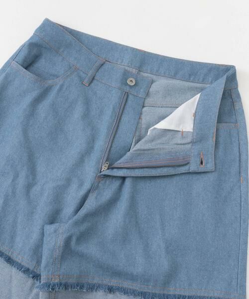 SENSE OF PLACE by URBAN RESEARCH / センスオブプレイス バイ アーバンリサーチ デニムパンツ | デニムフリンジシャンブレーワイドパンツ | 詳細19