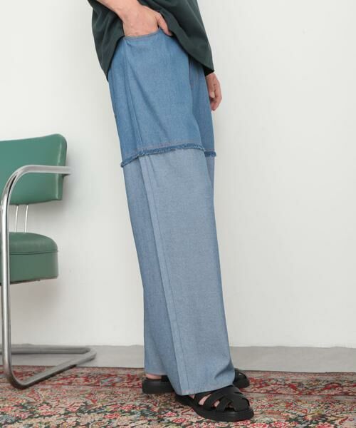 SENSE OF PLACE by URBAN RESEARCH / センスオブプレイス バイ アーバンリサーチ デニムパンツ | デニムフリンジシャンブレーワイドパンツ | 詳細2