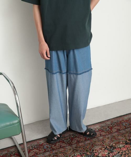 SENSE OF PLACE by URBAN RESEARCH / センスオブプレイス バイ アーバンリサーチ デニムパンツ | デニムフリンジシャンブレーワイドパンツ | 詳細3