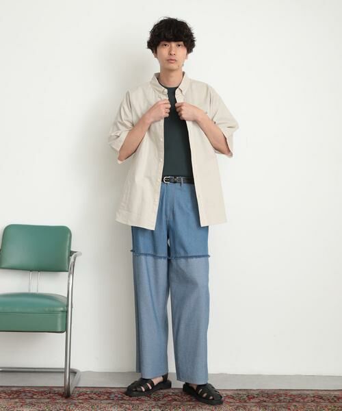 SENSE OF PLACE by URBAN RESEARCH / センスオブプレイス バイ アーバンリサーチ デニムパンツ | デニムフリンジシャンブレーワイドパンツ | 詳細9