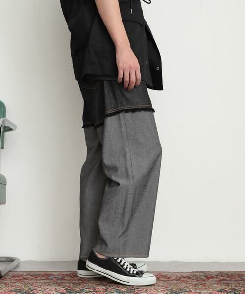 SENSE OF PLACE by URBAN RESEARCH / センスオブプレイス バイ アーバンリサーチ デニムパンツ | デニムフリンジシャンブレーワイドパンツ | 詳細23