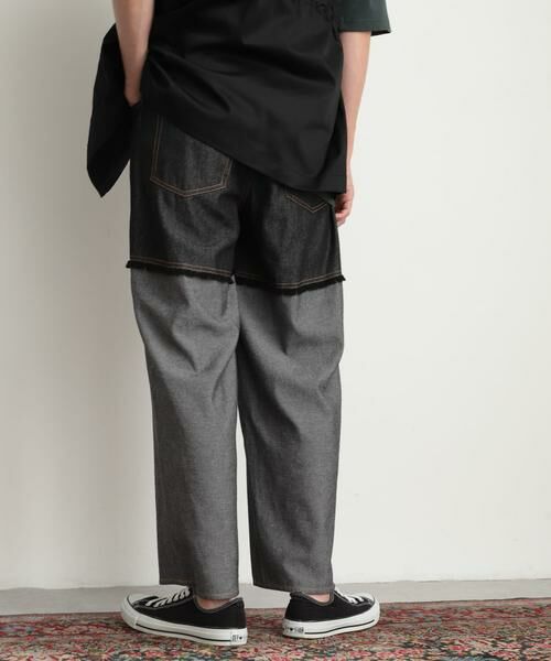 SENSE OF PLACE by URBAN RESEARCH / センスオブプレイス バイ アーバンリサーチ デニムパンツ | デニムフリンジシャンブレーワイドパンツ | 詳細24