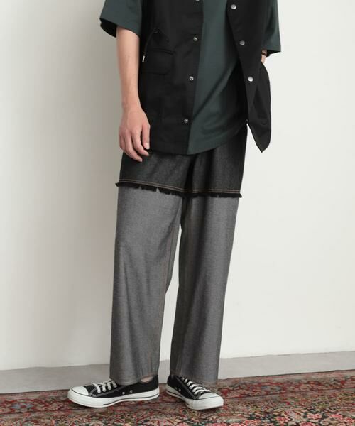 SENSE OF PLACE by URBAN RESEARCH / センスオブプレイス バイ アーバンリサーチ デニムパンツ | デニムフリンジシャンブレーワイドパンツ | 詳細25