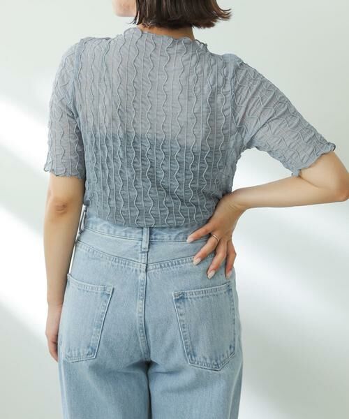 SENSE OF PLACE by URBAN RESEARCH / センスオブプレイス バイ アーバンリサーチ Tシャツ | ウェーブパターンシアートップ(5分袖) | 詳細1