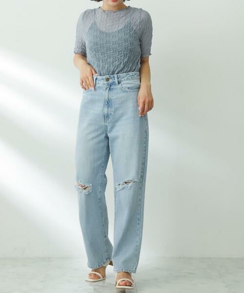 SENSE OF PLACE by URBAN RESEARCH / センスオブプレイス バイ アーバンリサーチ Tシャツ | ウェーブパターンシアートップ(5分袖) | 詳細2