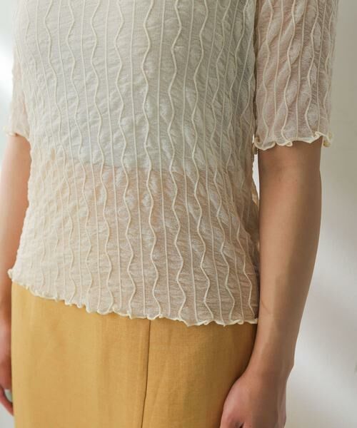 SENSE OF PLACE by URBAN RESEARCH / センスオブプレイス バイ アーバンリサーチ Tシャツ | ウェーブパターンシアートップ(5分袖) | 詳細22