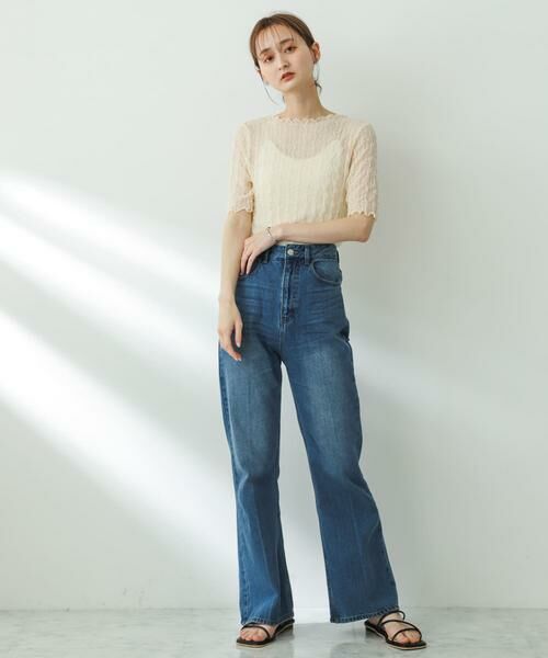 SENSE OF PLACE by URBAN RESEARCH / センスオブプレイス バイ アーバンリサーチ Tシャツ | ウェーブパターンシアートップ(5分袖) | 詳細13