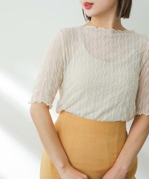 SENSE OF PLACE by URBAN RESEARCH / センスオブプレイス バイ アーバンリサーチ Tシャツ | ウェーブパターンシアートップ(5分袖) | 詳細14