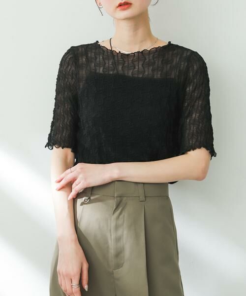 SENSE OF PLACE by URBAN RESEARCH / センスオブプレイス バイ アーバンリサーチ Tシャツ | ウェーブパターンシアートップ(5分袖) | 詳細29