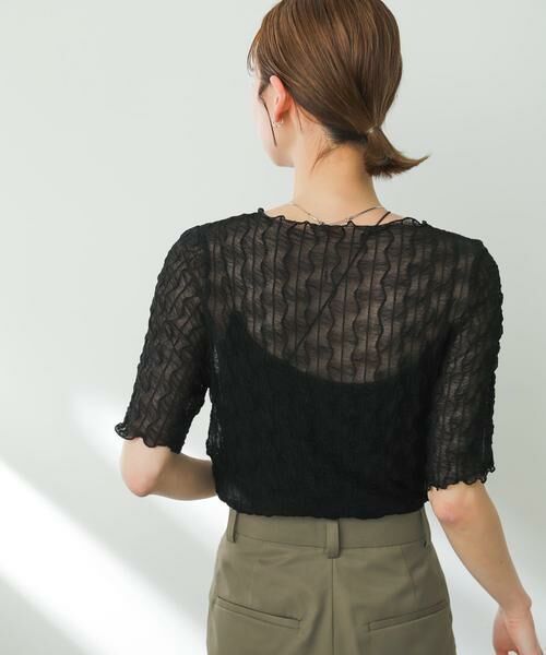 SENSE OF PLACE by URBAN RESEARCH / センスオブプレイス バイ アーバンリサーチ Tシャツ | ウェーブパターンシアートップ(5分袖) | 詳細30