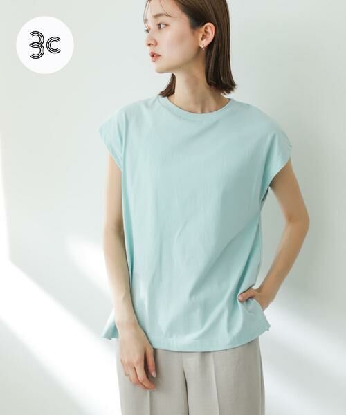 SENSE OF PLACE by URBAN RESEARCH / センスオブプレイス バイ アーバンリサーチ Tシャツ | オーガニックコットンフレンチスリーブTシャツ(ライトブルー)