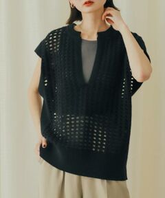 SENSE OF PLACE by URBAN RESEARCH / センスオブプレイス バイ アーバンリサーチ ベスト | ホールメッシュキーネックニットベスト