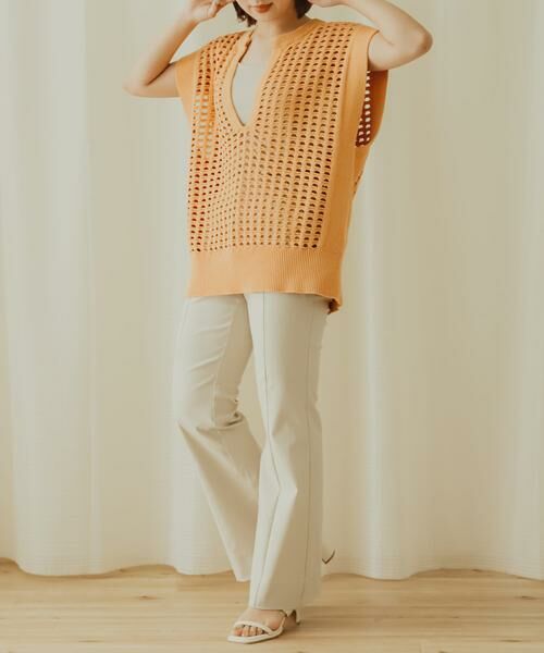 SENSE OF PLACE by URBAN RESEARCH / センスオブプレイス バイ アーバンリサーチ ベスト | ホールメッシュキーネックニットベスト | 詳細2