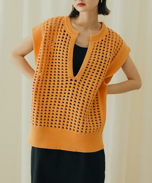 SENSE OF PLACE by URBAN RESEARCH / センスオブプレイス バイ アーバンリサーチ ベスト | ホールメッシュキーネックニットベスト | 詳細4