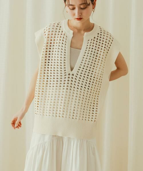 SENSE OF PLACE by URBAN RESEARCH / センスオブプレイス バイ アーバンリサーチ ベスト | ホールメッシュキーネックニットベスト | 詳細17