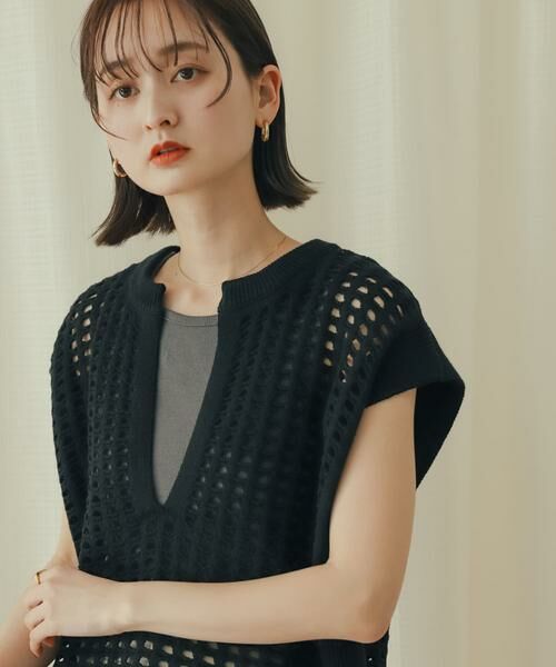 SENSE OF PLACE by URBAN RESEARCH / センスオブプレイス バイ アーバンリサーチ ベスト | ホールメッシュキーネックニットベスト | 詳細30