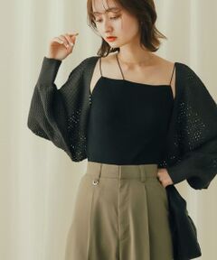 SENSE OF PLACE by URBAN RESEARCH / センスオブプレイス バイ アーバンリサーチ カーディガン・ボレロ | ラメバックオープンメッシュボレロ