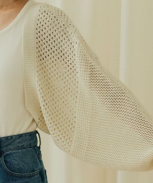 SENSE OF PLACE by URBAN RESEARCH / センスオブプレイス バイ アーバンリサーチ カーディガン・ボレロ | ラメバックオープンメッシュボレロ | 詳細13