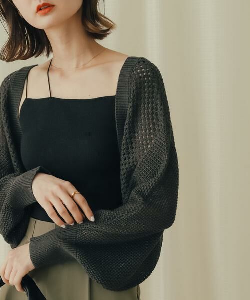 SENSE OF PLACE by URBAN RESEARCH / センスオブプレイス バイ アーバンリサーチ カーディガン・ボレロ | ラメバックオープンメッシュボレロ | 詳細16