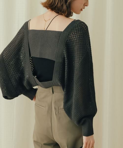 SENSE OF PLACE by URBAN RESEARCH / センスオブプレイス バイ アーバンリサーチ カーディガン・ボレロ | ラメバックオープンメッシュボレロ | 詳細17