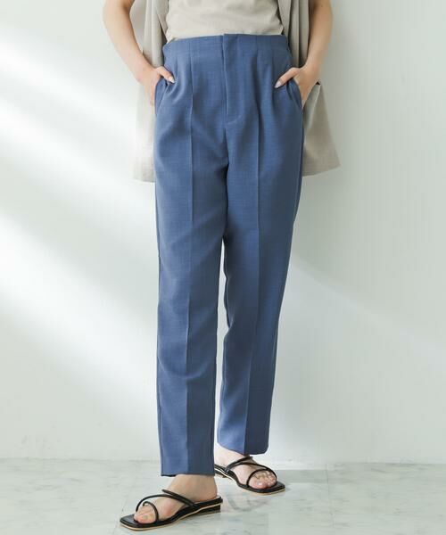 SENSE OF PLACE by URBAN RESEARCH / センスオブプレイス バイ アーバンリサーチ その他パンツ | リネンライクハイウエストテーパードパンツ(ブルー)