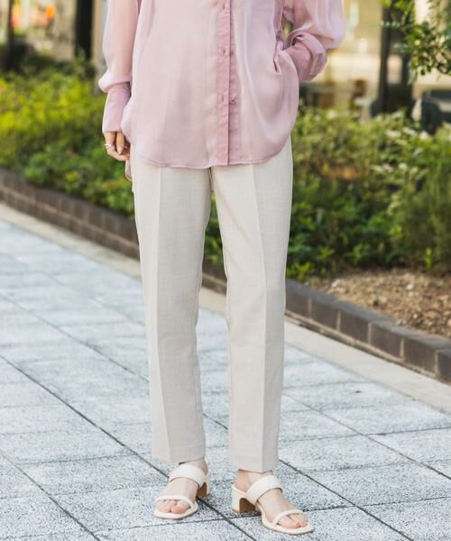 SENSE OF PLACE by URBAN RESEARCH / センスオブプレイス バイ アーバンリサーチ その他パンツ | リネンライクハイウエストテーパードパンツ（ライトベージュ）