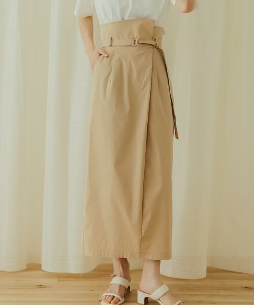 SENSE OF PLACE by URBAN RESEARCH/センスオブプレイス バイ アーバンリサーチ アシンメトリーハイウエストタイトスカート ベージュ S